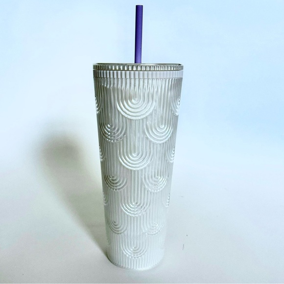 STARBUCKS 24oz TUMBLER LIMITED EDITION BEST MOST FAVORITE PEARLESCENT WHITE - Picture 2 of 3